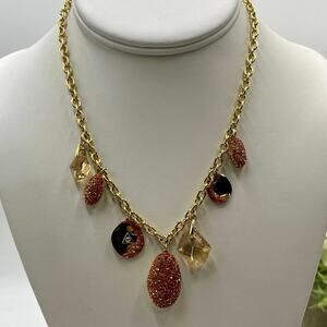 Swarovski Swan The Elements Fire Element Fall‎ Multicolored Mixed Metal Necklace